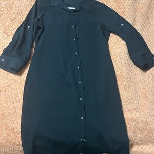 Elegant Black Button-Up Dress